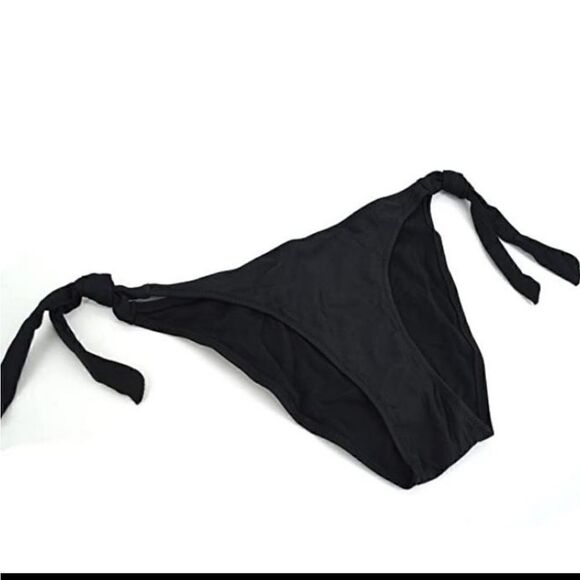LAST ONE Women's Triangle Bikini top and bottom, Black X bikini, M - Picture 5 of 6